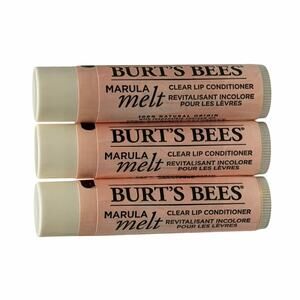 Burt’s Bees Marula Melt Clear Lip Conditioner Lot .15 oz Natural Origin 3 NEW